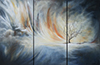 Winter Storm painted by Wendy Palmer<br>
				Original Acrylic on Board ~ 36 inch x 12 inch Triptych 20 inch  x 10 inch x 1 inch each panel<br>
                ORIGINAL AVAILABLE ~ $7,000.00<br>
                Now Also Available as<br>
                Giclée on Canvas Reproduction:  Triptych 20 x 10 x 1 inch each panel ~ $275.00 plus stretching and framing